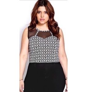 - 3/$20 Forever 21 Plus Sizes Sheer Panel Crop Top